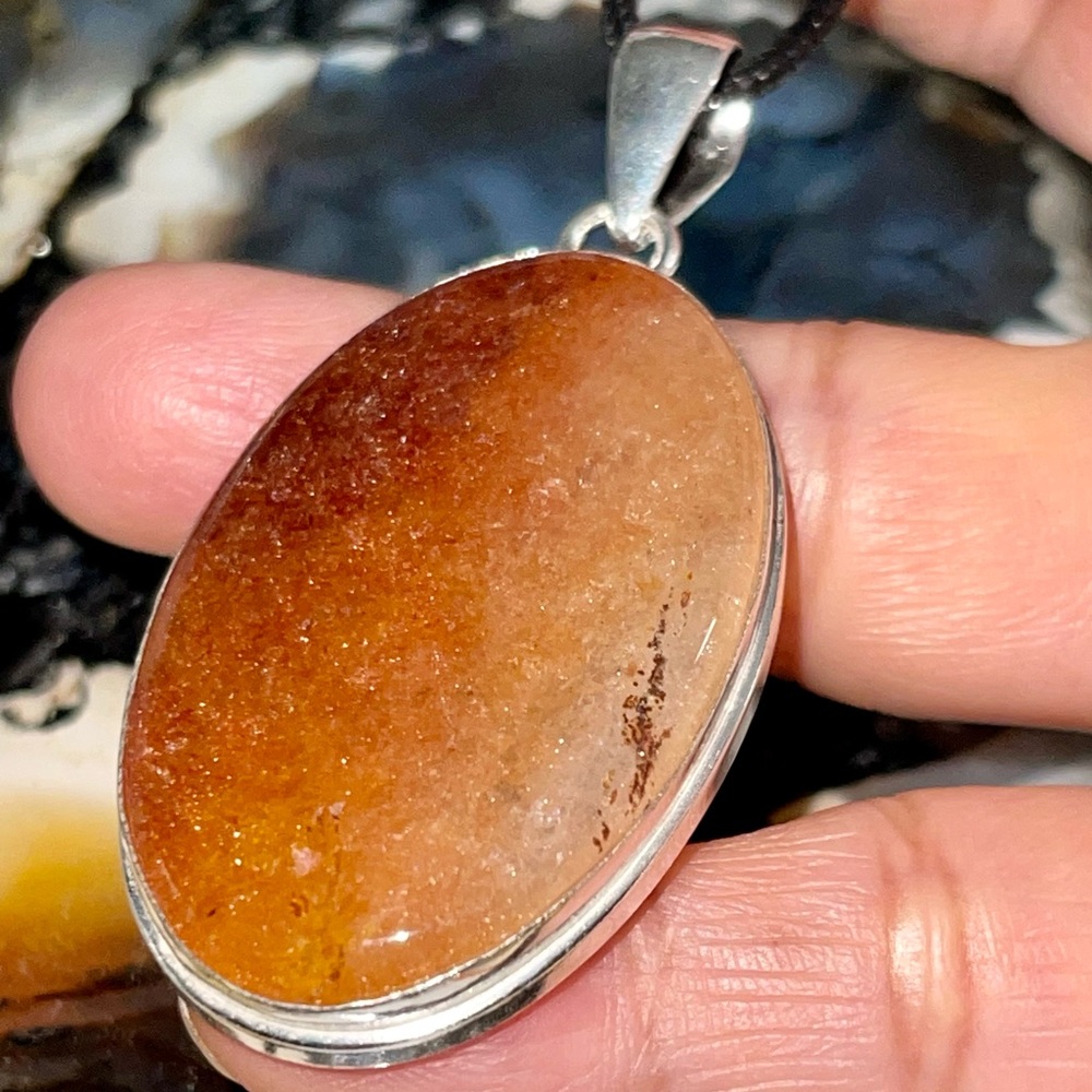 Rustic Orange Aventurine Quartz Pendant 2 1/2”
